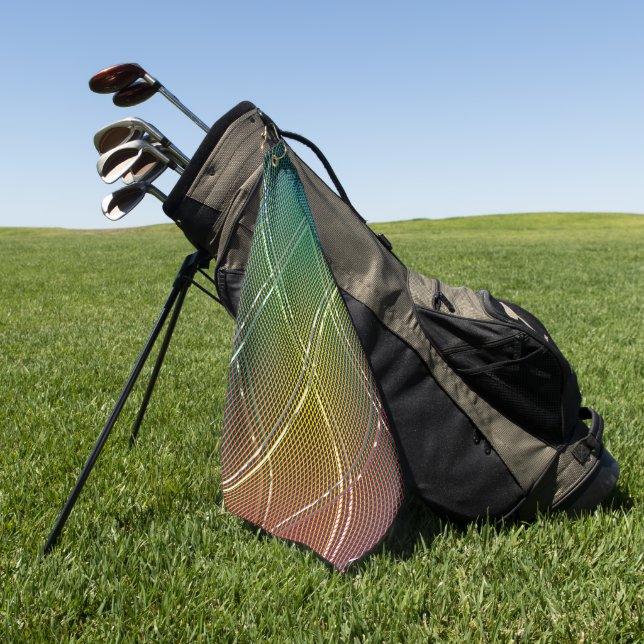 Diagonal stripes background 11 golf towel (Green)