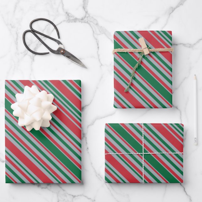 Diagonal stripes background wrapping paper sheet (Front)