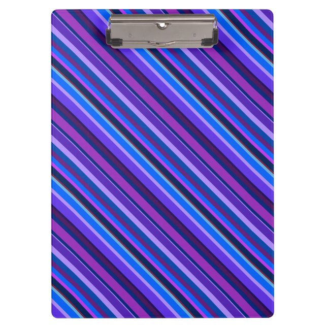 Diagonal stripes in blue and purple clipboard (Front)