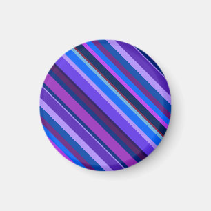 Diagonal stripes in blue and purple magnet