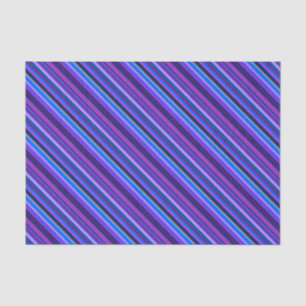 Diagonal stripes in blue and purple tissue paper