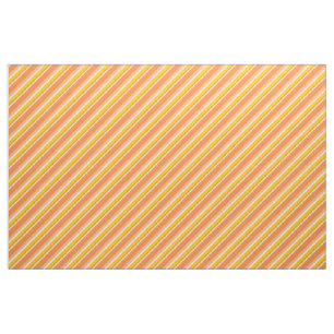 Diagonal Stripes Orange Fabric