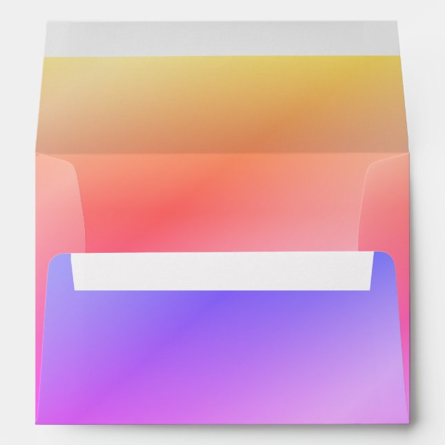Diagonal Stripes Pastel Pink, Purple, Orange, ZEA Envelope (Back (Bottom))