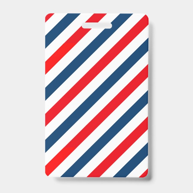 Diagonal Stripes Tricolor ID Badge (Front)