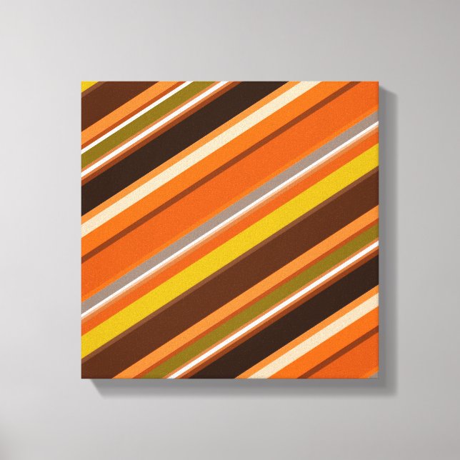 Diagonal Stripes with "Earthy" Colours Canvas Print (Front)
