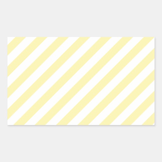 Diagonal Stripes-Yellow2-Light Yellow and Corn Rectangular Sticker (Front)