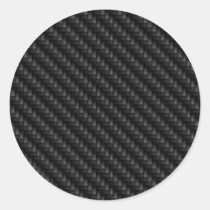 Diagonal Tightly Woven Carbon Fibre Texture Classic Round Sticker
