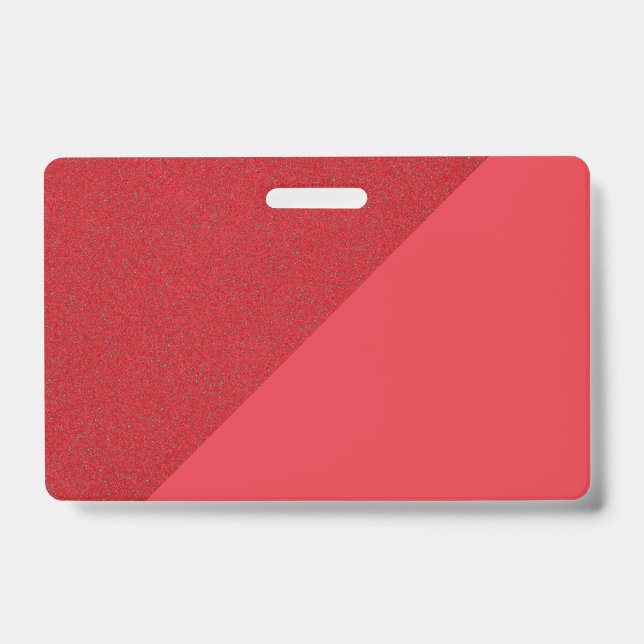 Diagonal Tomato Red Custom ID Badge (Front)