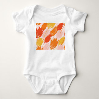 Diagonal Tulips: Light Colour Design. Baby Bodysuit