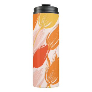 Diagonal Tulips: Light Colour Design. Thermal Tumbler
