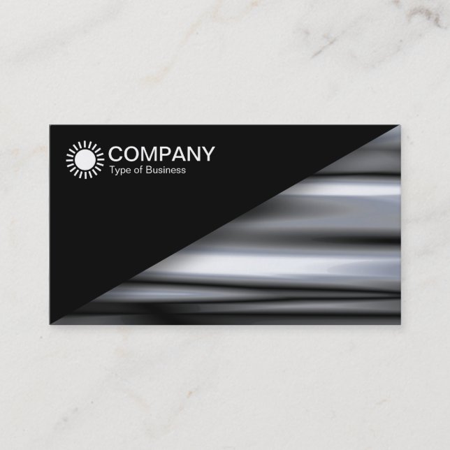 Diagonal V2 - Black - Metallic Abstract Business Card (Front)