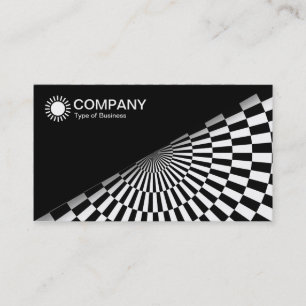 Diagonal V2 - Black - Op Art Black and White Business Card