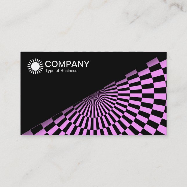 Diagonal V2 - Black - Op Art Violet Business Card (Front)