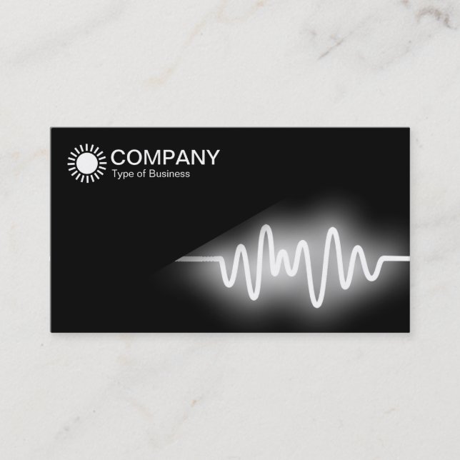 Diagonal V2 - Black - White Wave Business Card (Front)