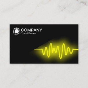 Diagonal V2 - Black - Yellow Wave Business Card