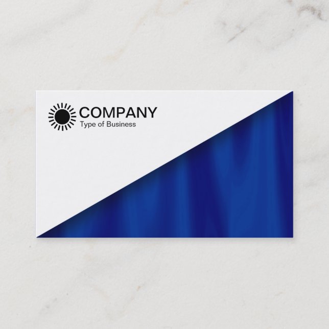 Diagonal V2 - White - Blue Curtain Business Card (Front)
