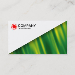 Diagonal V2 - White - Green Wave Abstact Business Card