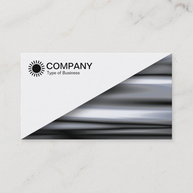 Diagonal V2 - White - Metallic Abstract Business Card (Front)