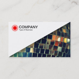 Diagonal V2 - White - Mirror Ball Business Card