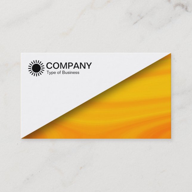 Diagonal V2 - White - Orange Marble Business Card (Front)