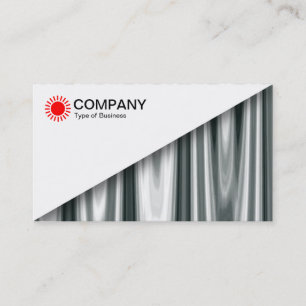 Diagonal V2 - White - Silver Curtains Abstract Business Card