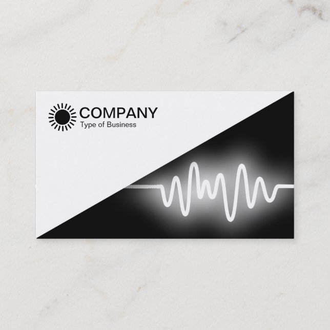 Diagonal V2 - White - White Wave Business Card (Front)