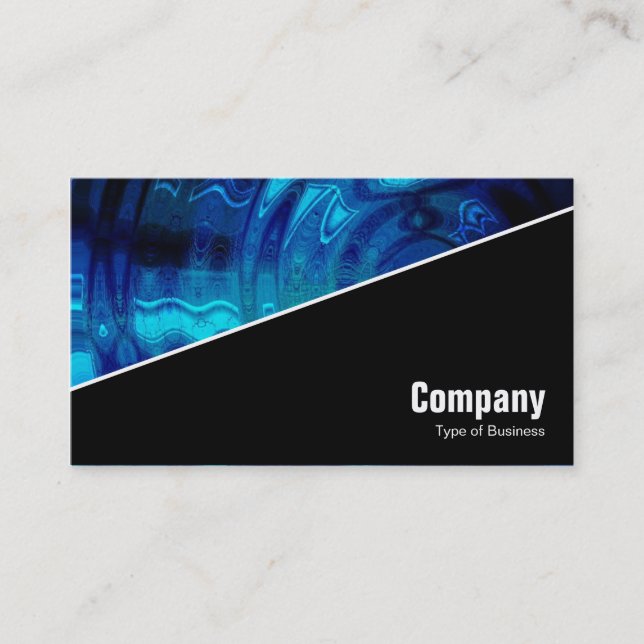 Diagonal V3 - Black - Blue Pool Business Card (Front)