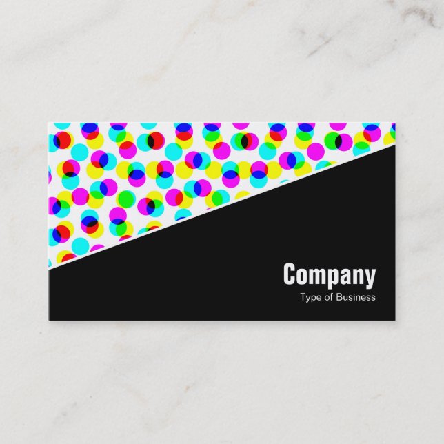 Diagonal V3 - Black - Colour Halftone Business Card (Front)
