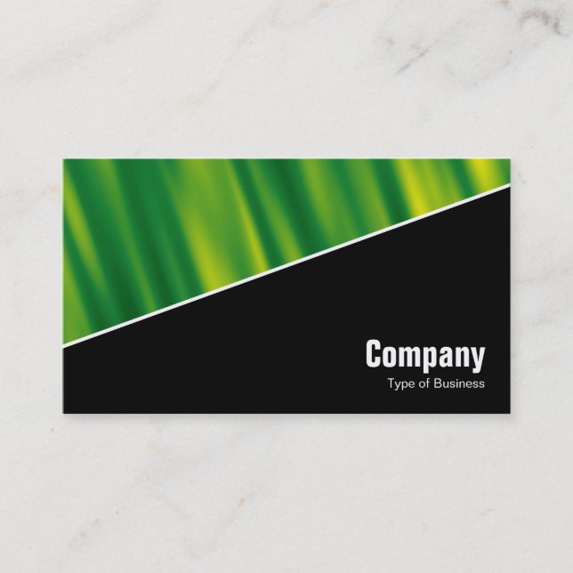 Diagonal V3 - Black - Green Ripple Business Card (Front)