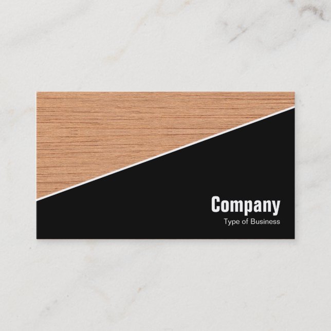 Diagonal V3 - Black - Plywood Background Business Card (Front)