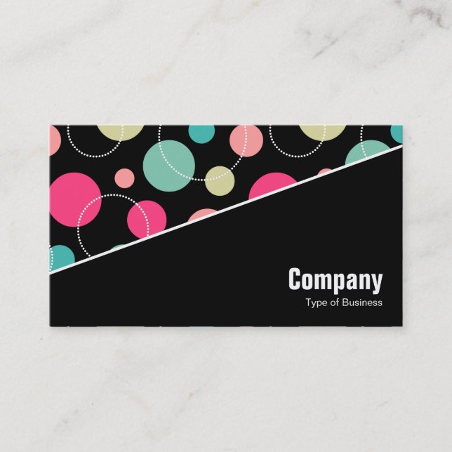 Diagonal V3 - Black - Spots & Circles 150816 Business Card (Front)