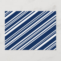 Diagonal Varied Indigo and White Stripes