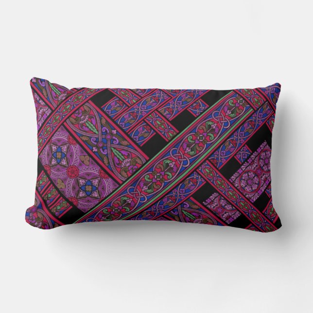 Diagonal Violet Aurora Lumbar Pillow (Front)