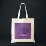 Diagonal Violet Purple Glitter Gradient Ombre Tote Bag<br><div class="desc">This elegant and girly design is perfect for the classy and stylish woman. It features a faux printed sparkly violet purple glitter diagonal gradient ombre on top of a violet purple background. It's a unique take on the glitter gradient trend that's currently very popular. It's a pretty, glamourous, modern, and...</div>