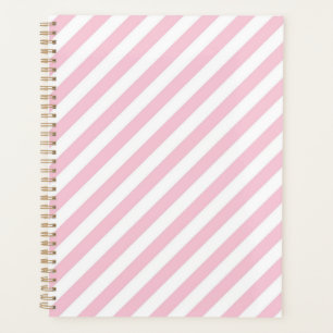 Diagonal white and pink stripes pattern planner