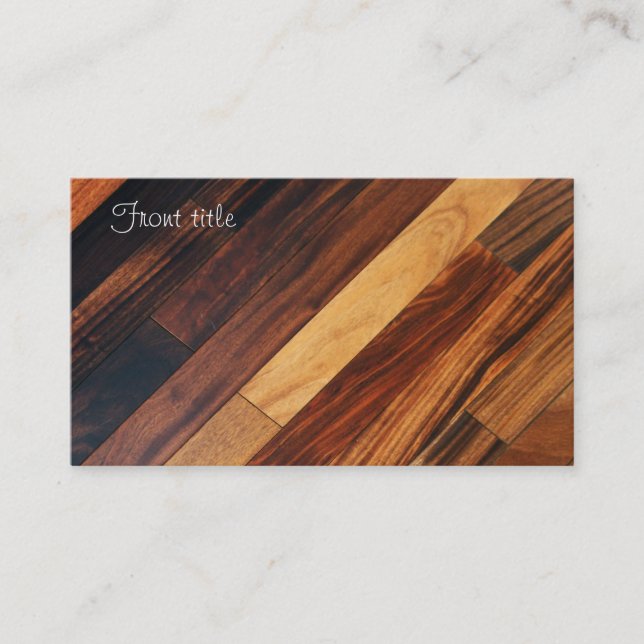 Diagonal Wood Flooring Business Card (Front)