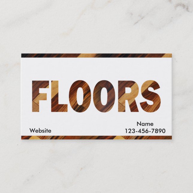 Diagonal Wood Flooring Business Card (Front)