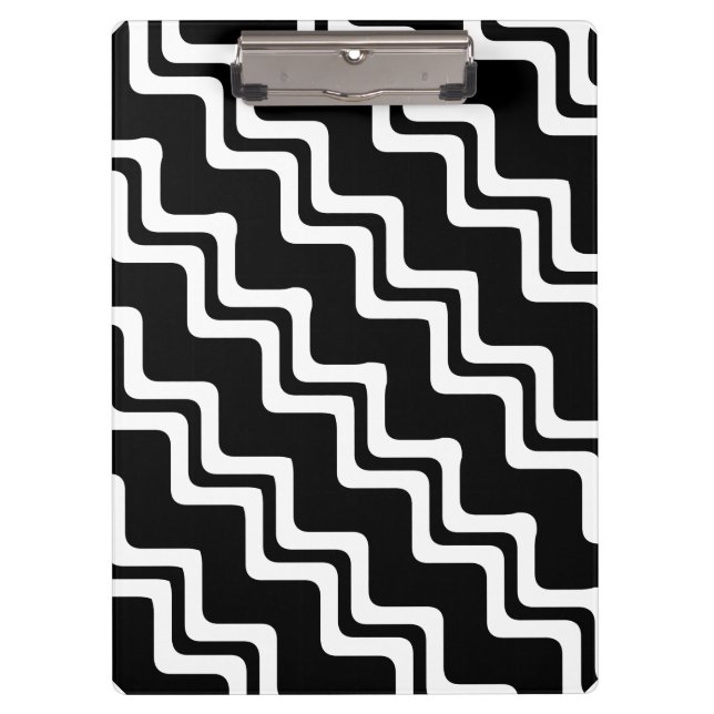 Diagonal Zig Zag Dual Coloured Line Pattern Clipboard (Front)