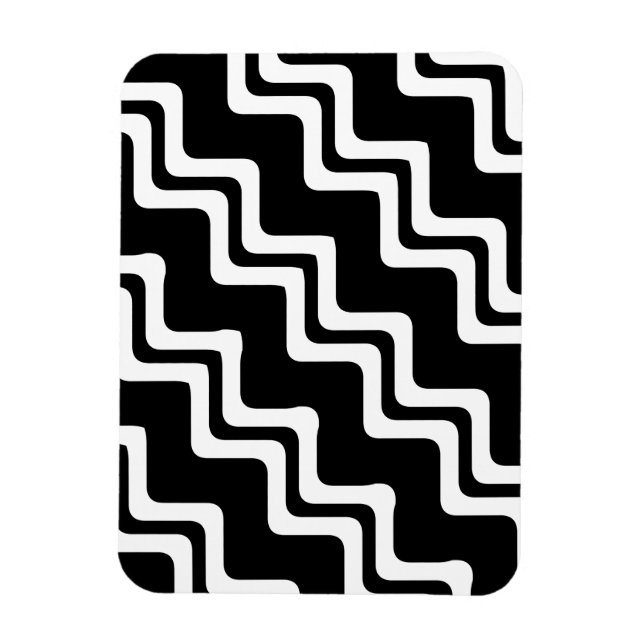 Diagonal Zig Zag Dual Coloured Line Pattern Magnet (Vertical)