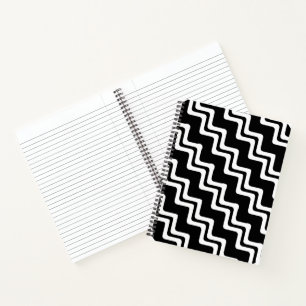 Diagonal Zig Zag Dual Coloured Line Pattern Notebook