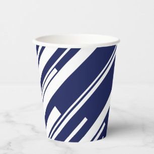 Diagonals - Blue and White Paper Cups