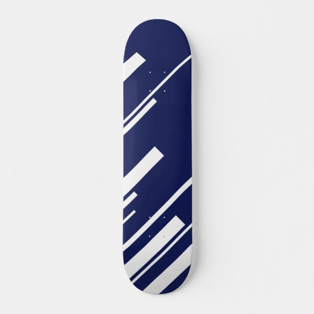 Diagonals - Blue and White Skateboard (Front)