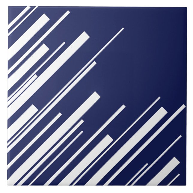 Diagonals - Blue and White Tile (Front)