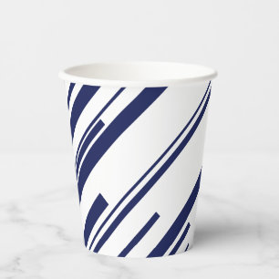Diagonals in Blue and White Paper Cups