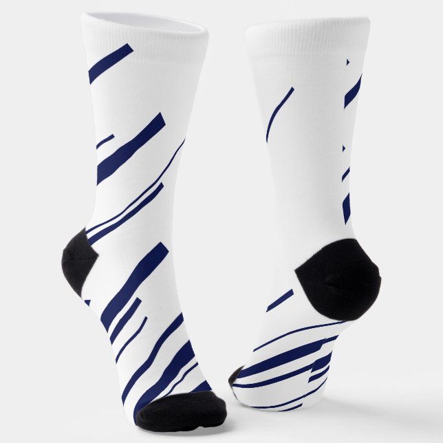 Diagonals in Blue and White Socks (Angled)
