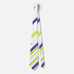 Diagonals in Lime Green and Purple Tie