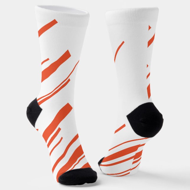 Diagonals in Orange and White Socks (Angled)