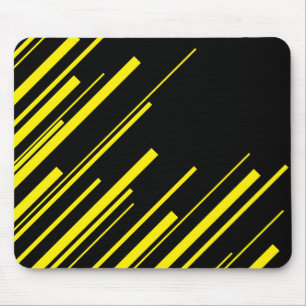 Diagonals in Yellow and Black Mouse Pad