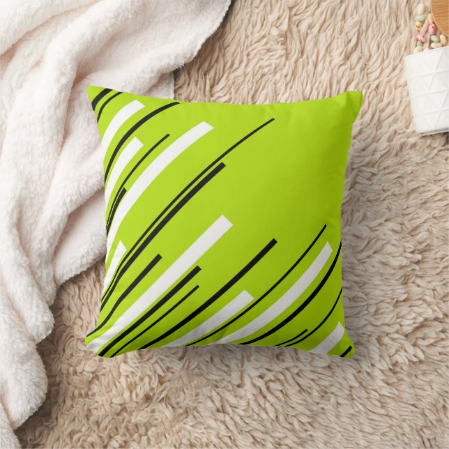 Diagonals - Lime Green Cushion (Blanket)