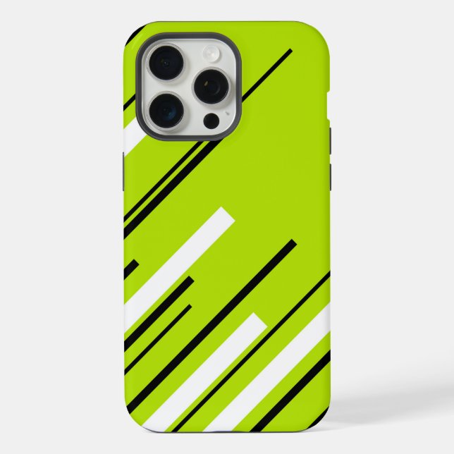 Diagonals - Lime Green iPhone Case (Back)